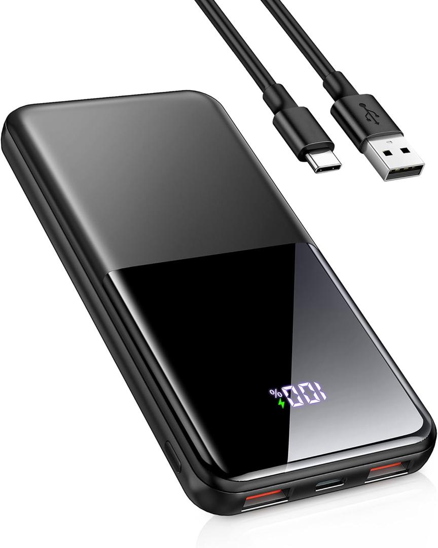Portable Charger Power Bank, 10000mAh 22.5W Mini Portable Battery Fast Charging Battery Pack Travel Essentials, PD 3.0 QC 4.0 External Phone Powerbank for iPhone Android Samsung and USB/USB-C Devices