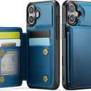 Vinich for iPhone 17 Wallet Case with Card Holder, RFID Blocking Credit Slots Kickstand Shockproof Phone Cover Fit for iPhone 17 6.3" Blue