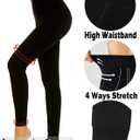 AHLW Winter Warm Fleece Lined Leggings for Women - High Waisted Thick Thermal Leggings Elastic Soft Comfortable Velvet Tights (Black)