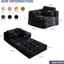 MAXYOYO Folding Sofa Bed, L-Shaped Convertible Sofa with Armrest Foldable Sleeper Bed with Pillow, Portable Fold Out Chair Comfy Floor Lounge for Living Room Bedroom, Black