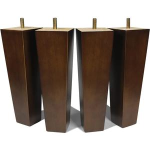 Wood Furniture Legs 8 inch Sofa Legs Set of 4 Square Replacement Legs Brown for MCM Ottoman Armchair Recliner Coffee Table Dresser