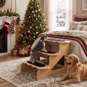 Wood Dog Stairs for Bed
Trainer-Recommended Wood Ramp Steps – Sturdy Support for Small & Senior Dogs