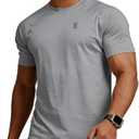 Casual Short Sleeve Crew Neck Classic Wicking Breathable Fitness Muscle Athletic T Shirts Mens, Large