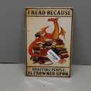 Smilelife Bookish Gifts Dragon Gifts Funny Dragon Tin Sign I Read Because Roasting People Is Frowned Upon Sign for Home Cafe Bedroom Library Bookshelf Wall Decor 8x12 Inch (3019)