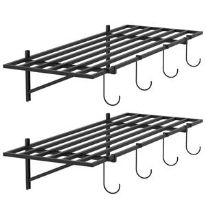 Amazon.com: PEKGRIL Garage Wall Shelving Set of 2, 1.5X4 ft, Black, Contemporary Style, Heavy Duty Wall Mounted Storage Shelf, Loads 260 lbs Each : Tools & Home Improvement