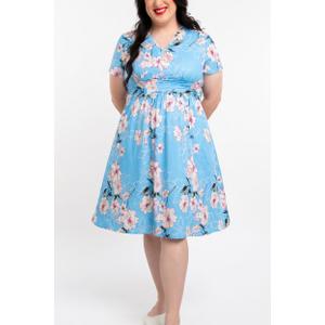 Xpenyo Maternity Maxi Dress Women Casual Wrap Long Baby Shower Pregnancy Dresses (Flower Light, XL, Blue)