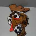 Toddler Boy Brown Fringe Vest, Cow Print Pants, Western Hat & Red Bandana 4-Piece Cowboy Clothing Set (Brown, S)