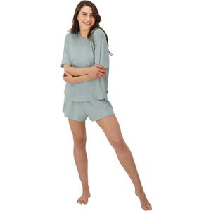Hanes Women's Originals 2 Piece Lounge, Comfywear Supersoft Boxy T-Shirt & Sleep Shorts Loungewear Set (Medium)