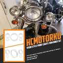 7" Headlight Trim Ring 4.5" Fog Light Visor Style Headlamp Frenched Rings Fit For Harley Dyna Touring Road King Electra Street Glide Tri Glide