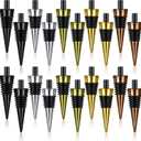 Honeydak 20 Pieces Wine Bottle Stopper Set Kit Blank Stainless Steel Wine and Beverage Reusable Decorative Bottle Corks Accessories Tapered Storage Craft Art DIY for Kitchen Bar Party Wedding Turning