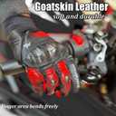 Motorcycle Gloves for ATV MTB Cycling Hiking,Carbon Fiber Shell Protection,Motocross Goatskin Leather Glove for Dirt Bike Motorbike Racing (Large, Black-Red)