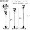 Showin Candlestick Holders Silver, 6 Packs Taper Candle Holder for Candlesticks, Candle Sticks Holder Decor for Home Decor