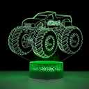 Monster Truck for Boys 3D Illusion Light Lamp, for Party Theme Hot Wheels Grave Digger Monster Truck, Night Lights for Kids Room Car Modeling Decor for Gifts as Present for Boys/Girls/Baby