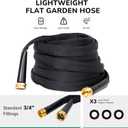 Lightweight Flat Garden Hose 100 FT, 3/4" GHT Flexible Water Hose, Kink Free & Durable 800D Fabric, Portable 100ft Garden Hose for Lawn, Yard, Car Wash