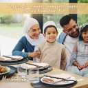 Funnymoom 6 Set Ramadan Wood Sign and Cotton Cloth Napkins Ramadan Table Decor Gifts Plate Setting Plate Sign Eid Mubarak Decorations for Eid Ramadan Islamic Muslim Home Party Wedding (Mixed Styles)