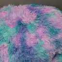 RYNGHIPY Shaggy Bedding Set for Girls Bluey Purple Tie Dye Faux Fur Duvet Cover Set Full Size Fluffy Plush Velvet Comforter Cover Pillowcases (Blue Purple, Full)