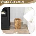 Dimeho Wicker Trash Can Small Waste Basket Water Hyacinth Wicker Garbage Can Office Garbage Cans Boho Woven Decorative for Home Bedroom Office Kitchen Living Room
