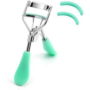 Vophoeen Eyelash Curler - Ergonomic Design for All Eye Shapes, Precision Curl Control, Superior Long- Lasting Curl, Gentle on Lashes, Includes 2PCS Silicone Replacement Pads, Easy to Use (Green), Pack of 2