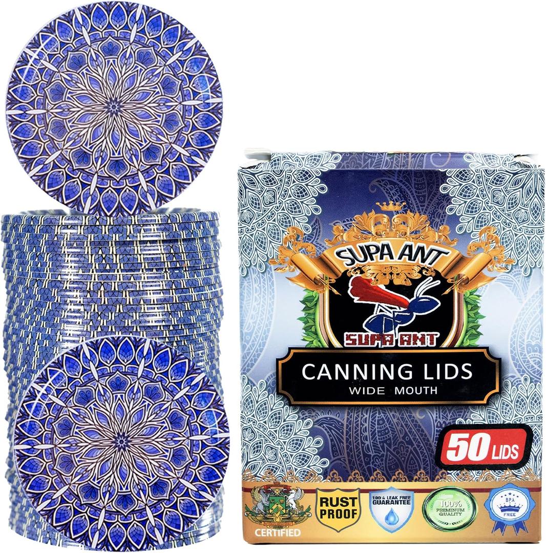 Wide Mouth Canning Lids - Mason Jar Lids Canning Supplies (50pcs.)