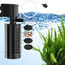 AquaMiracle True 4-Stage Fish Tank Filter, In-tank Submersible Aquarium Filter Internal Fish Filter with Aeration, for 10-40 Gallon Aquariums