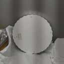 Kate and Laurel Lissi Decorative Round Tray with Wavy Design; 16 Inch Diameter; White; Modern Scalloped Circle Serving Tray for Coffee Table Ottoman; Dining Table; or Entryway Catch-All Tray