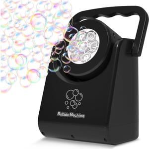 IFLOVE Bubble Machine for Kids 3+-Automatic Bubble Blower with Adjustable Angle,5000+ Bubbles Per Minute,Portable Bubble Maker Toy for Boys Girls,Outdoor Party Wedding Easter Birthday Gifts (Black 01)