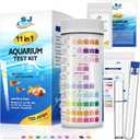 11 in 1 - Aquarium Test Strips | 950 Tests - 150 Strips | Fish Tank Aquariums Water Test Kit & ebook | Aquarium Thermometer | Fish Tank Water Testing Kit Includes 50 Ammonia Strips | Versatile Usage