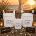 3 Pcs Wedding Baskets with Handles, 15.7in Large & 11.8in Medium Pearl-Trim Felt Baskets | Storage Baskets for Glow Sticks, Flip Flops, Blankets & Favors for Wedding Reception