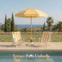 6FT Patio Beach Umbrella for Outdoor, UPF 50+ Sun Shade for Patio, Backyard, Garden, Pool and Beach, Tilt Adjustable, Portable, Harbour Mimosa