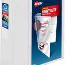 Avery Heavy-Duty View 3 Ring Binder, 5 Inch One Touch EZD Rings, 1,050-Sheet Capacity, 2.3/4.8 Inch Wide Spine, Customizable Clear Cover and Spine, 1 White Binder (79106)