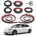 Car Weather Stripping for Tesla Model 3, Soundproof Seal for Wind Noise Reduction, Door & Trunk & A/B Pillar Rubber Seals