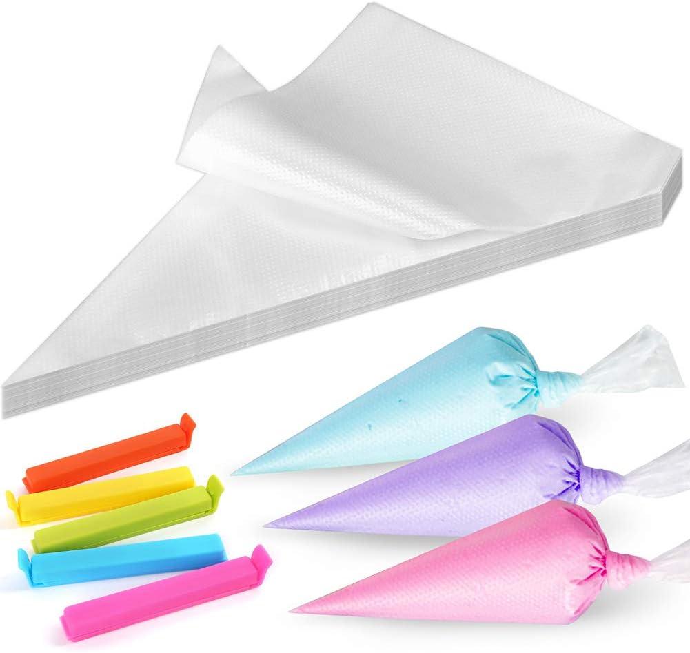 LotFancy 500Pcs Piping Bags 10 Inch, Thick Tipless Piping Bags, Non-Slip Disposable Pastry Bag for Royal Icing, Cookies, Cake Decorating