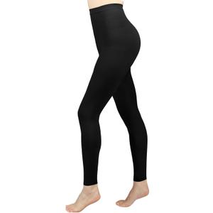 Compression Pantyhose for Women, 20-30 mmHg Footless Medical Compression Stockings, Waist High Opaque Graduated Support Compression Hose Tights for Edema, Varicose Veins, Swelling (Medium, Black)
