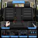 Seat Covers Custom Fit for GMC Yukon 8 Seats: 2007-2025 Waterproof Faux Leather Automotive Seat Covers Airbag Compatible Car Seat Protectors with 3 Storage Bags (Black)