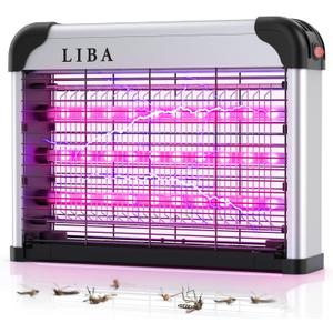 LiBa LED Indoor Bug Zapper, Electric Mosquito Killer Fly Zapper with Dual UV Wavelength Attraction, High Voltage Fly Trap Mosquito Trap Over 10-Year Lifespan LED Bulbs Light, Safe for Kids/Pets