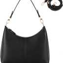 Keyli Small Shoulder Handbags for Women Mini Purse Waterproof Soft Leather Crossbody Bags for Work Shopping Travel (Black)