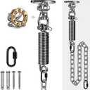 SELEWARE Hammock Chair Hanging Kit, Stainless Steel Bearing Swing Hanger with Heavy Duty Spring and Chain, Ceiling Mount for Hanging Indoor Outdoor Swing, Hammock Chair, Heavy Punching Bag
