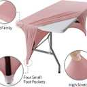 Peomeise 8FT Spandex Table Cover Rectangular Stretch Spandex Tablecloth (Dusty Rose,8FT), 96" x 30"