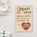 Happy 2 Year Anniversary Card for Girlfriend Boyfriend, Second Wedding Anniversary Card for Wife Husband, Romantic Two Year Love Cards Gift for Him Her, Sweet Marriage Milestone Gift