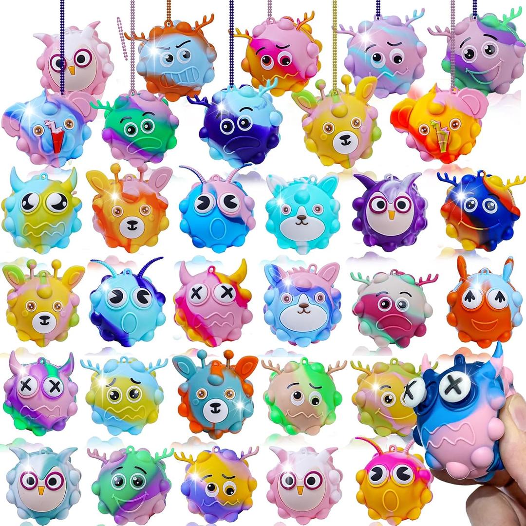 9 Pack Pop Toy Party Favors for Birthday, Pop Fidget Toys Bulk 3D Stress Ball, Prize box Sensory Toys Bulk Squeeze Toys, Easter Basket Stuffers, Classroom Prizes Stocking Stuffers for Adults Toddler