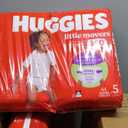Huggies Size 5 Baby Diapers, Little Movers HuggFit 360 Baby Diapers with 360 Waistband, Size 5 (27+ lbs), 128 Count (2 Packs of 64)
