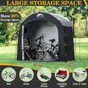 Happy Travel Bike Storage Shed Tent, Waterproof Portable Bicycle Cover with 30% More Top Storage Space for 2 Bikes,Clips Easy Setup Outdoor Sheds Shelter for Motorcycle, Garden Tools, Lawn Mower, 7.3x2.7x6.1ft for 2 Bikes