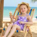 Kucnuzki Baby Girl Two Piece Swimsuit Toddler Bathing Suit Summer Beach Ruffle Tankini Bikini Set Swimwear for Kids