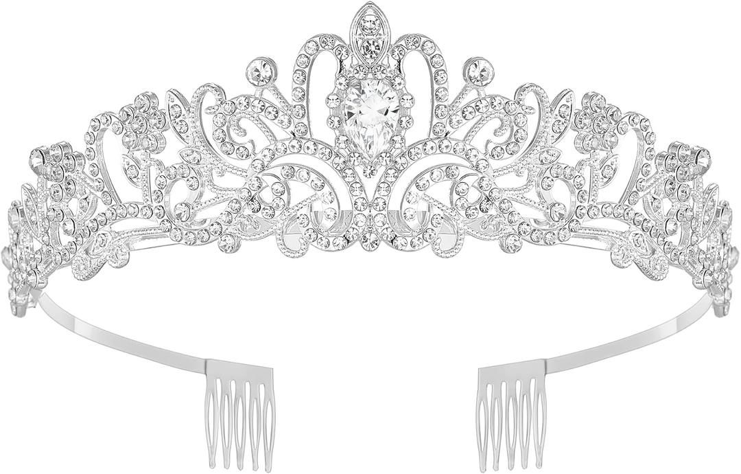 Tiara Crown for Women, Queen Tiaras for Bridal, Birthday, Prom, Quinceanera, Pageant, Party, Wedding
