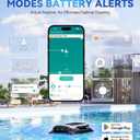 24/7 Solar Powered Automatic Electric Pool Skimmer Robot with APP Support Floating Surface Cleaner for Above Inground Pool,Auto Robotic Pool Skimmer with Efficient Solar Breeze (White)