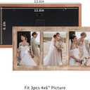 YESKAY 4x6 Collage Picture Frames, 3 Picture Frame 4x6, Rustic Brown Wood Frame with Tempered Glass, 3 Opening 4 by 6 Photo Frame Wall Decor or Tabletop, 1 Pack