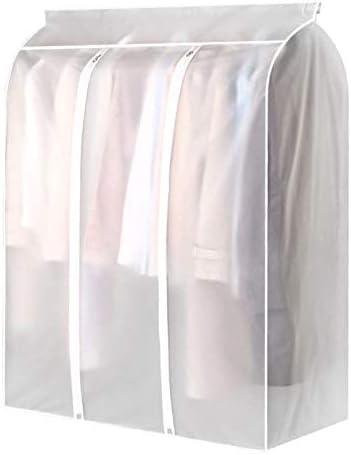 Irishom Garment Clothes Cover Protector Hanging Garment Storage Bag Translucent Dustproof Waterproof Hanging Storage Bag for Wardrobe with Full Zipper