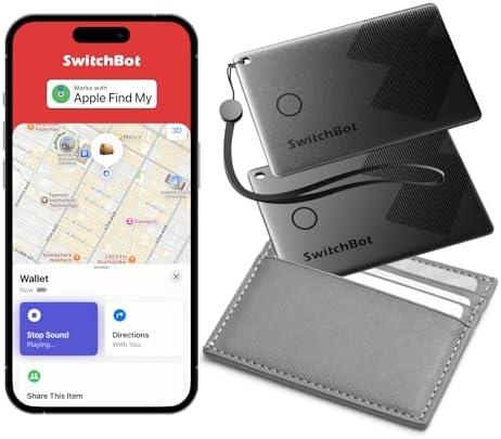 SwitchBot Slim Wallet Tracker Card (2.5mm) – Works with Apple Find My (iOS Only), Credit Card Finder for Wallet, Phone & Keys, IP67 Waterproof, Up to 3-Year Battery