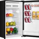 Avanti Mini Fridge Compact Refrigerator for Home Office or Dorm with Reversible Door, Chiller Compartment, Adjustable Slide-out Shelves with Temperature Control and Manual Defrost, 4.4-Cu.Ft., Black