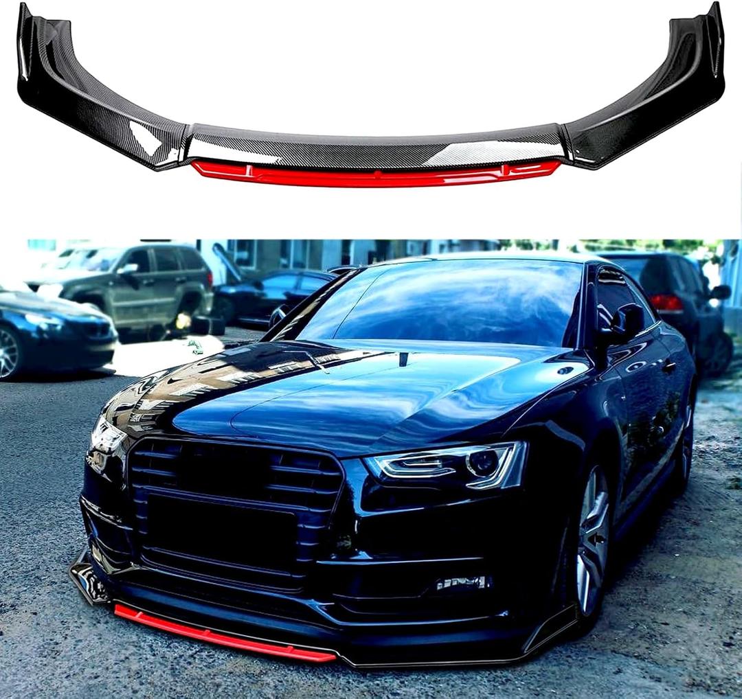 JMTBNO Front Bumper Lip Splitter,Car Front Lip Spoiler Body Kit Compatible with Honda Civic Chevy Camaro VW Golf Infiniti G37 Mitsubishi Lancer Mercedes Benz
